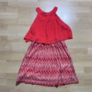 Charming Red and Pink Kids Dress